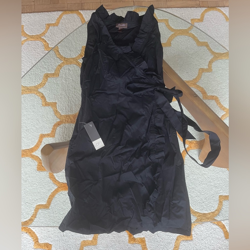 Sleeveless Black Wrap Dress